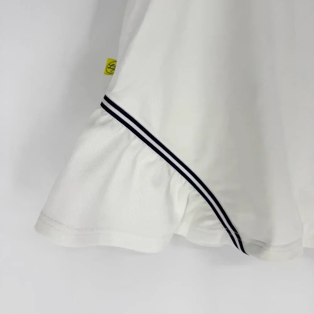 L’Oeuf Poché Baseline Tennis Skort White with Navy‎ Trim Size Small